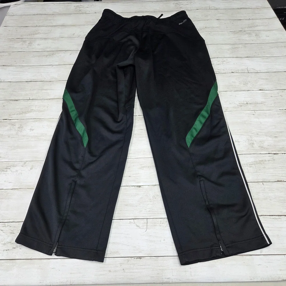 Nike Dri-FIT 642056-010 Track Pants Wide Leg Men M Black Green Bottom Zip